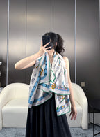 New Luxury Double-Sided Cashmere & Silk Square Scarf — 135 × 135 cm