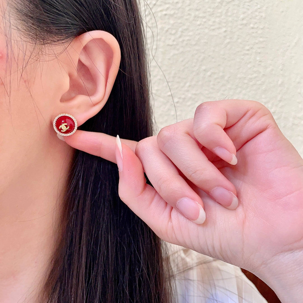 Vintage-Inspired Double-C Stud Earrings — Elegant & Refined