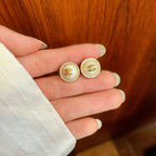 Vintage-Inspired Double-C Stud Earrings — Elegant & Refined