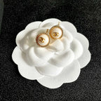 Vintage-Inspired Double-C Stud Earrings — Elegant & Refined