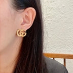 High-Quality Double-G Brass Stud Earrings