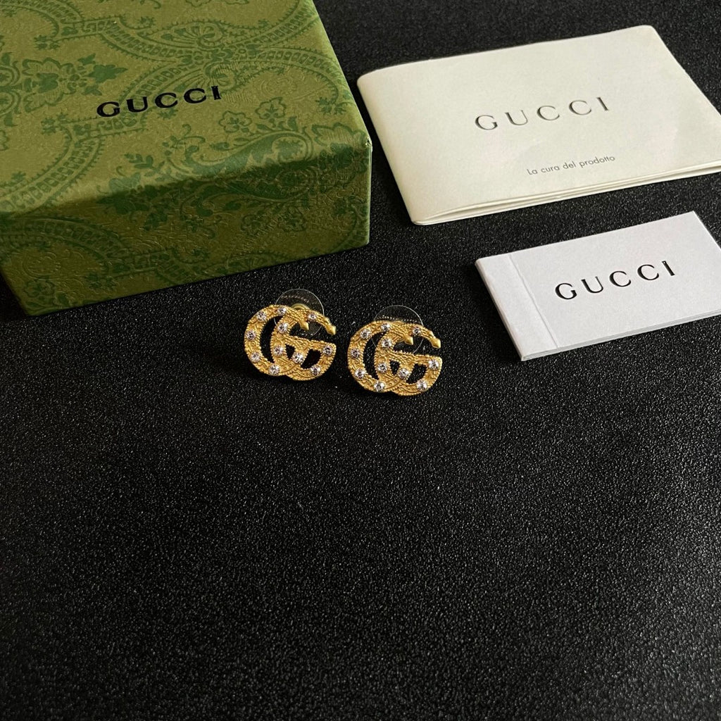High-Quality Double-G Brass Stud Earrings