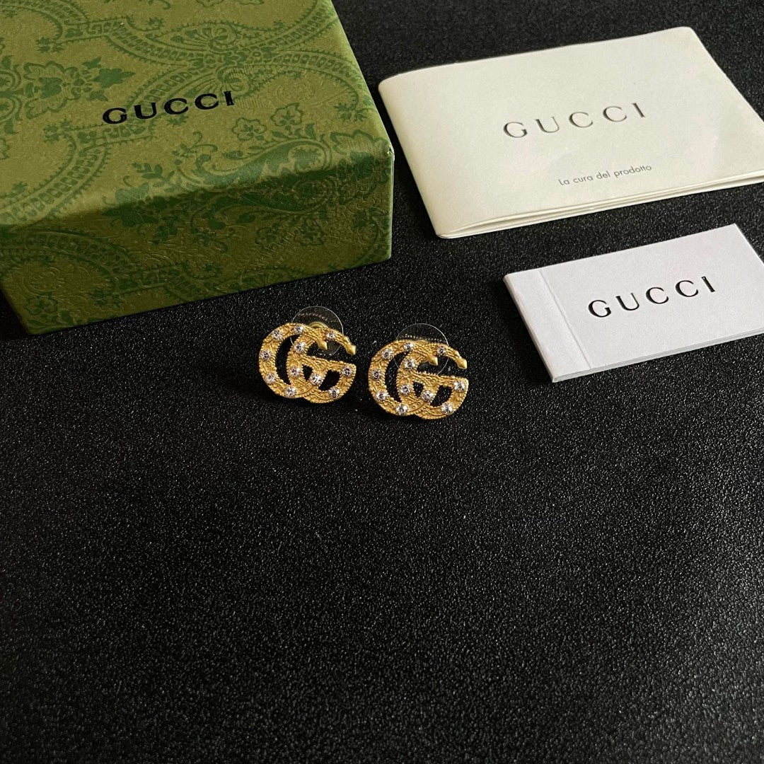 High-Quality Double-G Brass Stud Earrings