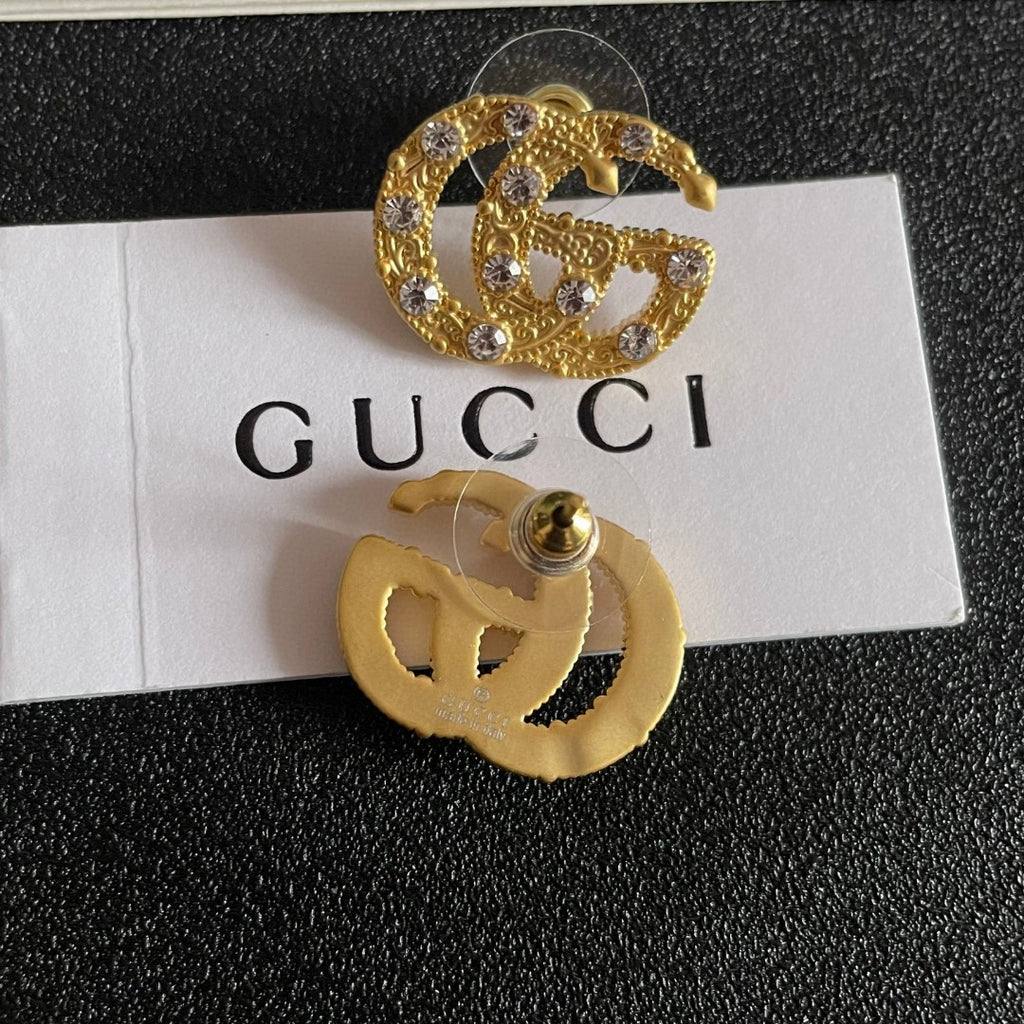 High-Quality Double-G Brass Stud Earrings
