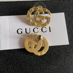 High-Quality Double-G Brass Stud Earrings