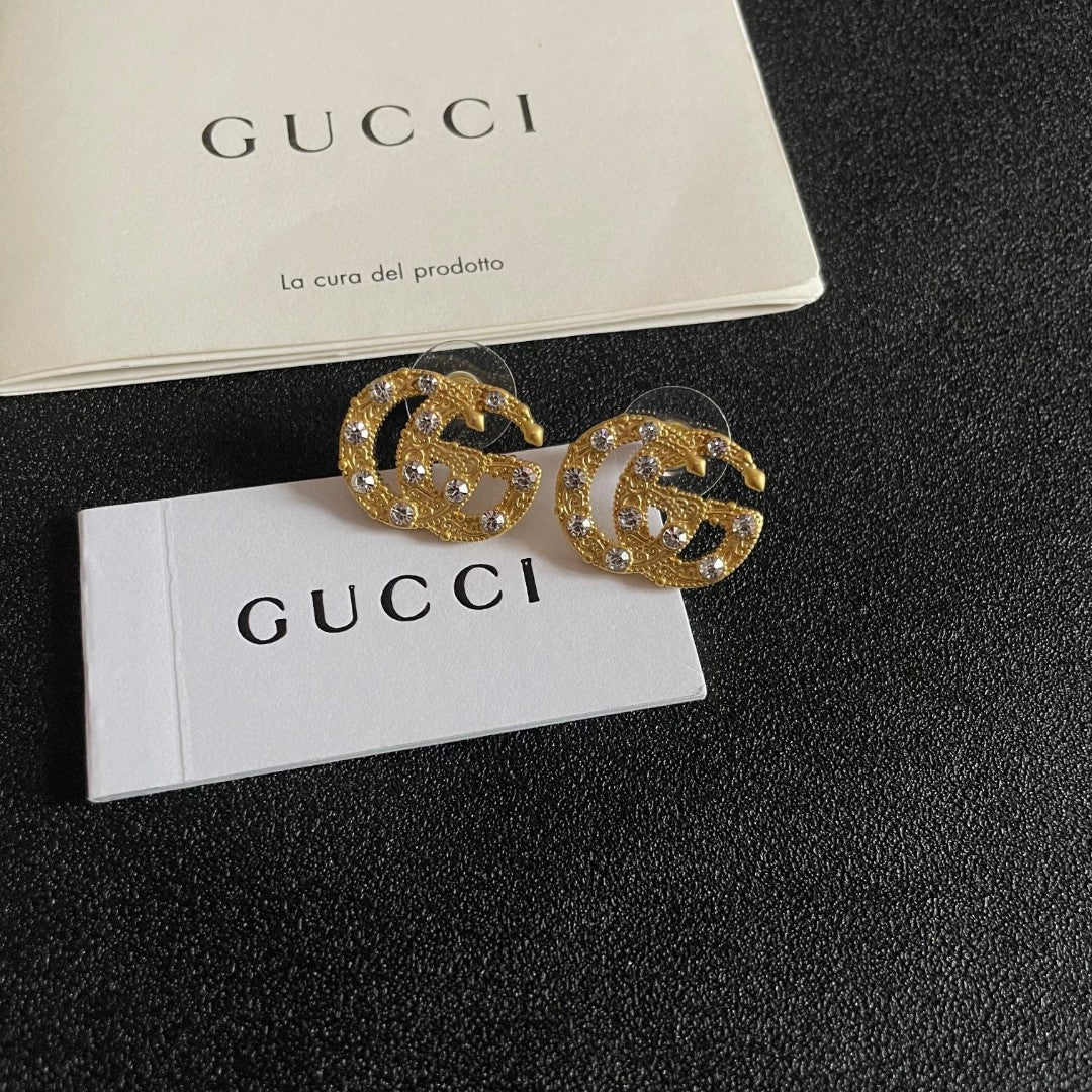 High-Quality Double-G Brass Stud Earrings