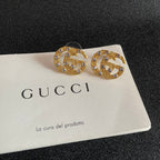 High-Quality Double-G Brass Stud Earrings