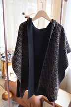 Double-Sided Wool–Cashmere Blend Knit Cape Coat | Soft · Warm · Elevated