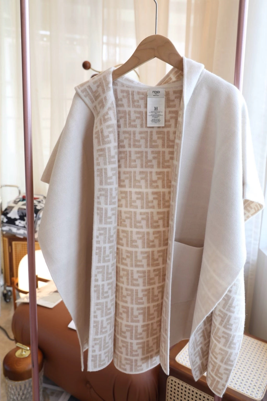Double-Sided Wool–Cashmere Blend Knit Cape Coat | Soft · Warm · Elevated