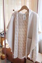Double-Sided Wool–Cashmere Blend Knit Cape Coat | Soft · Warm · Elevated