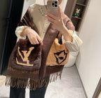 Luxury Cashmere Scarf with Pocket &amp; Decorative Details — 190 × 46 cm
