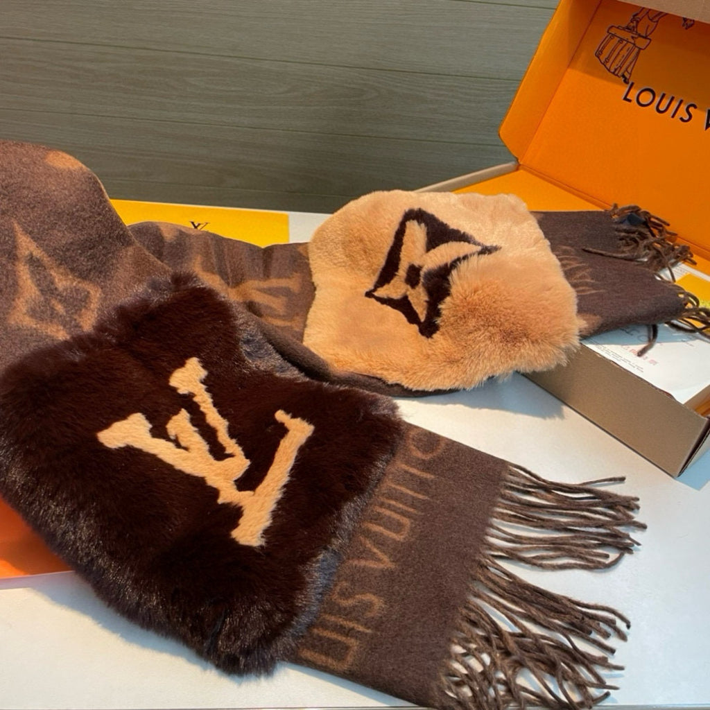 Luxury Cashmere Scarf with Pocket &amp; Decorative Details — 190 × 46 cm