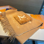 Luxury Cashmere Scarf with Pocket &amp; Decorative Details — 190 × 46 cm