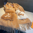 Luxury Cashmere Scarf with Pocket &amp; Decorative Details — 190 × 46 cm