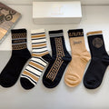 Premium Cotton Knee-High Socks – Pack of 5 Pairs | Special Packaging