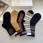 Premium Cotton Knee-High Socks – Pack of 5 Pairs | Special Packaging