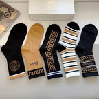 Premium Cotton Knee-High Socks – Pack of 5 Pairs | Special Packaging