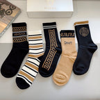 Premium Cotton Knee-High Socks – Pack of 5 Pairs | Special Packaging