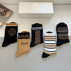 Premium Cotton Knee-High Socks – Pack of 5 Pairs | Special Packaging