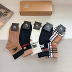 Premium Cotton Mid-Calf Socks – Pack of 5 Pairs | Special Packaging