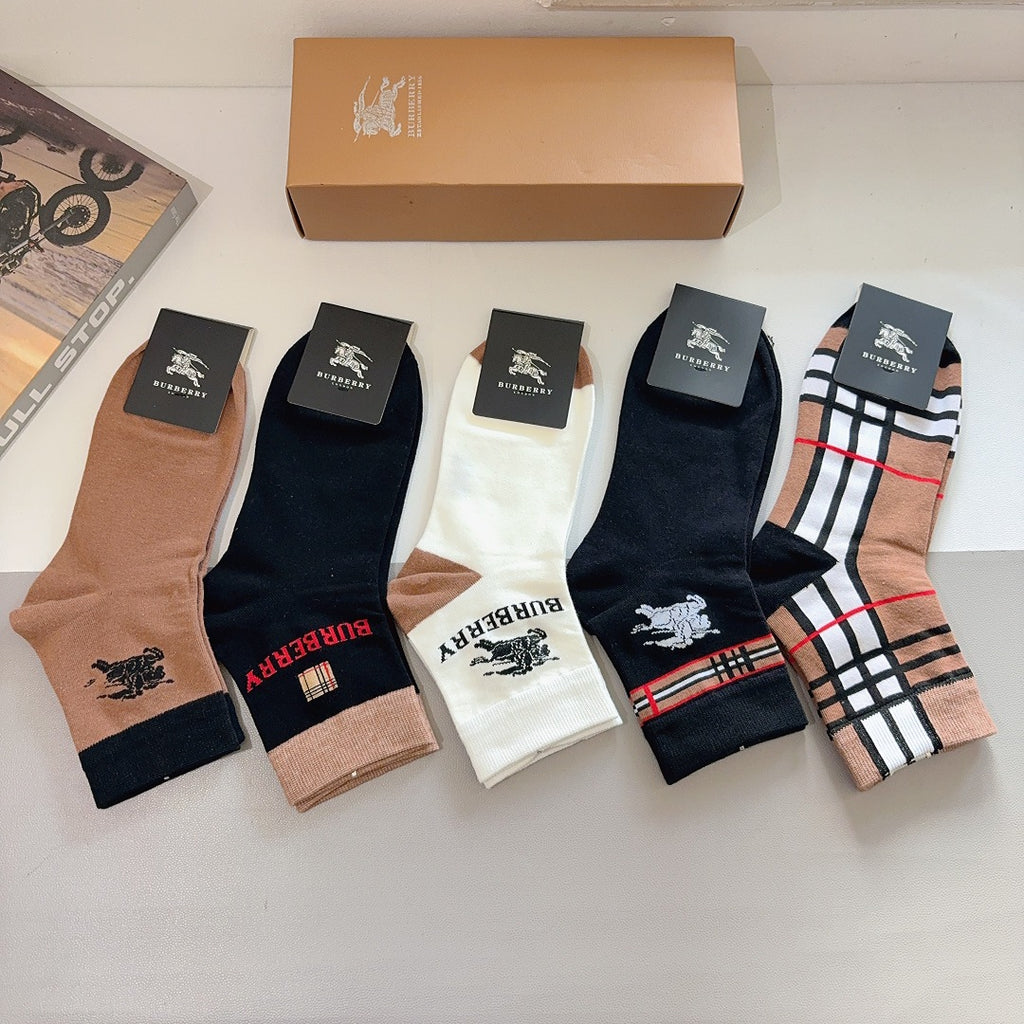 Premium Cotton Mid-Calf Socks – Pack of 5 Pairs | Special Packaging