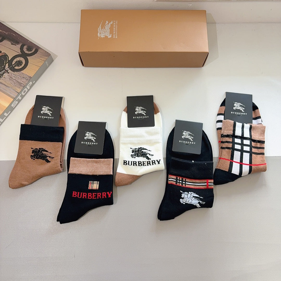 Premium Cotton Mid-Calf Socks – Pack of 5 Pairs | Special Packaging