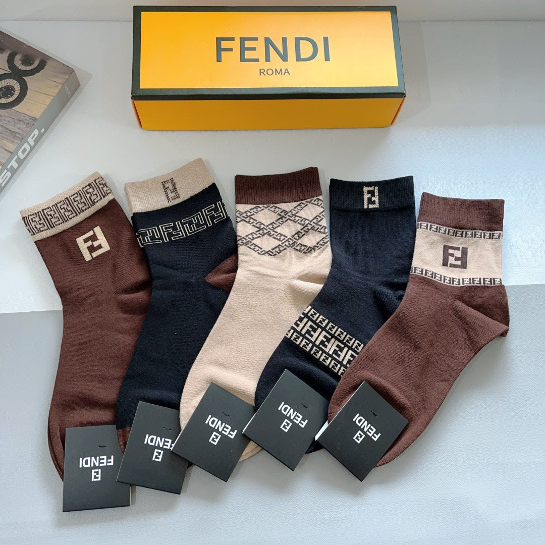 Premium Cotton Mid-Calf Socks – Pack of 5 Pairs | Special Packaging