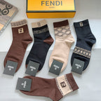 Premium Cotton Mid-Calf Socks – Pack of 5 Pairs | Special Packaging