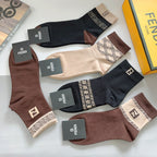 Premium Cotton Mid-Calf Socks – Pack of 5 Pairs | Special Packaging