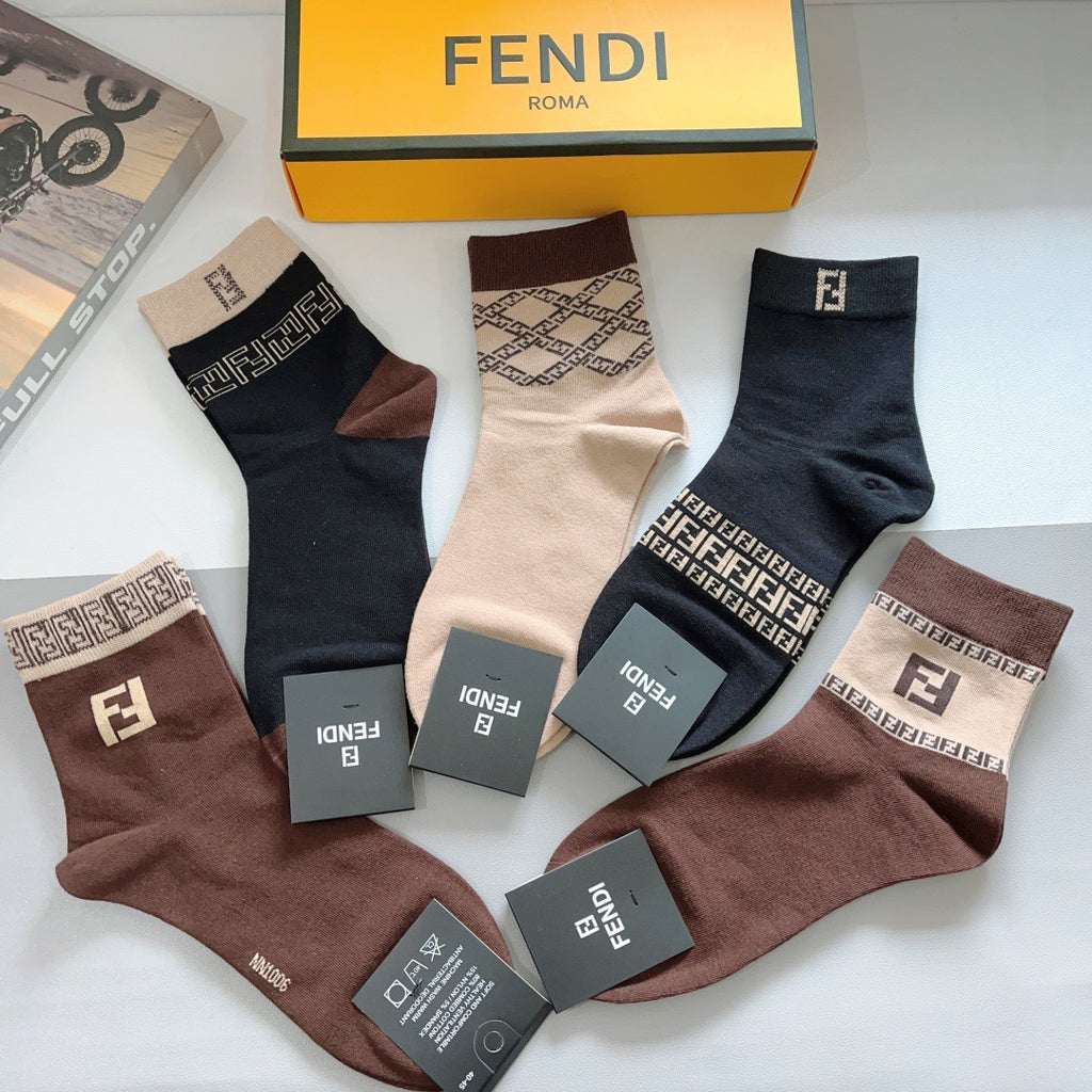 Premium Cotton Mid-Calf Socks – Pack of 5 Pairs | Special Packaging