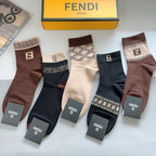 Premium Cotton Mid-Calf Socks – Pack of 5 Pairs | Special Packaging
