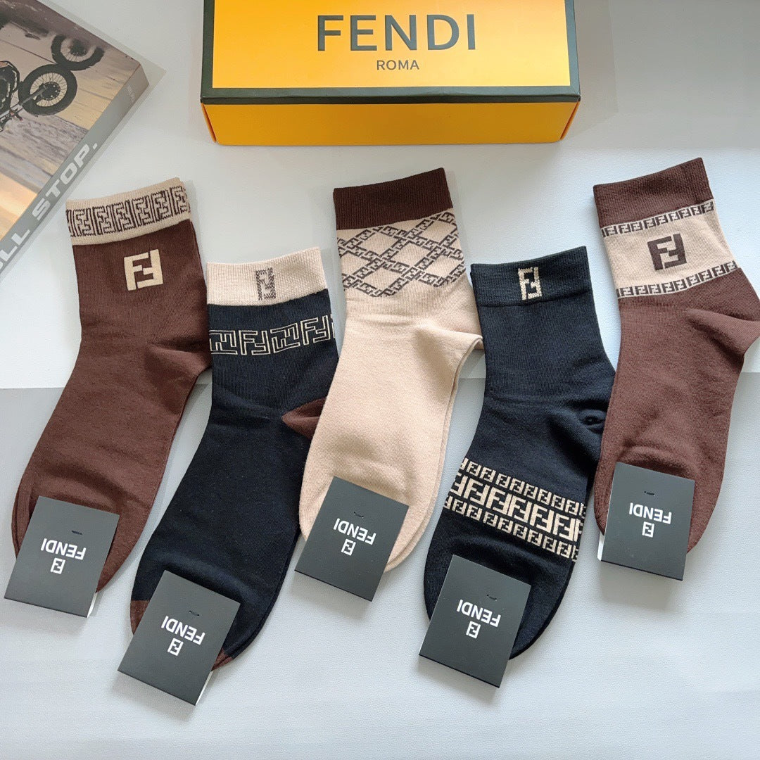 Premium Cotton Mid-Calf Socks – Pack of 5 Pairs | Special Packaging