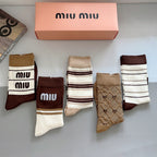Premium Bamboo-Cotton Knee-High Socks – Pack of 5 Pairs | Special Packaging