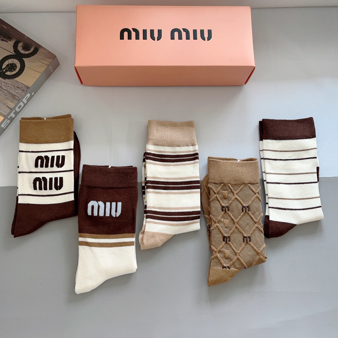 Premium Bamboo-Cotton Knee-High Socks – Pack of 5 Pairs | Special Packaging