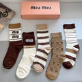 Premium Bamboo-Cotton Knee-High Socks – Pack of 5 Pairs | Special Packaging