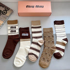 Premium Bamboo-Cotton Knee-High Socks – Pack of 5 Pairs | Special Packaging