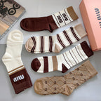 Premium Bamboo-Cotton Knee-High Socks – Pack of 5 Pairs | Special Packaging