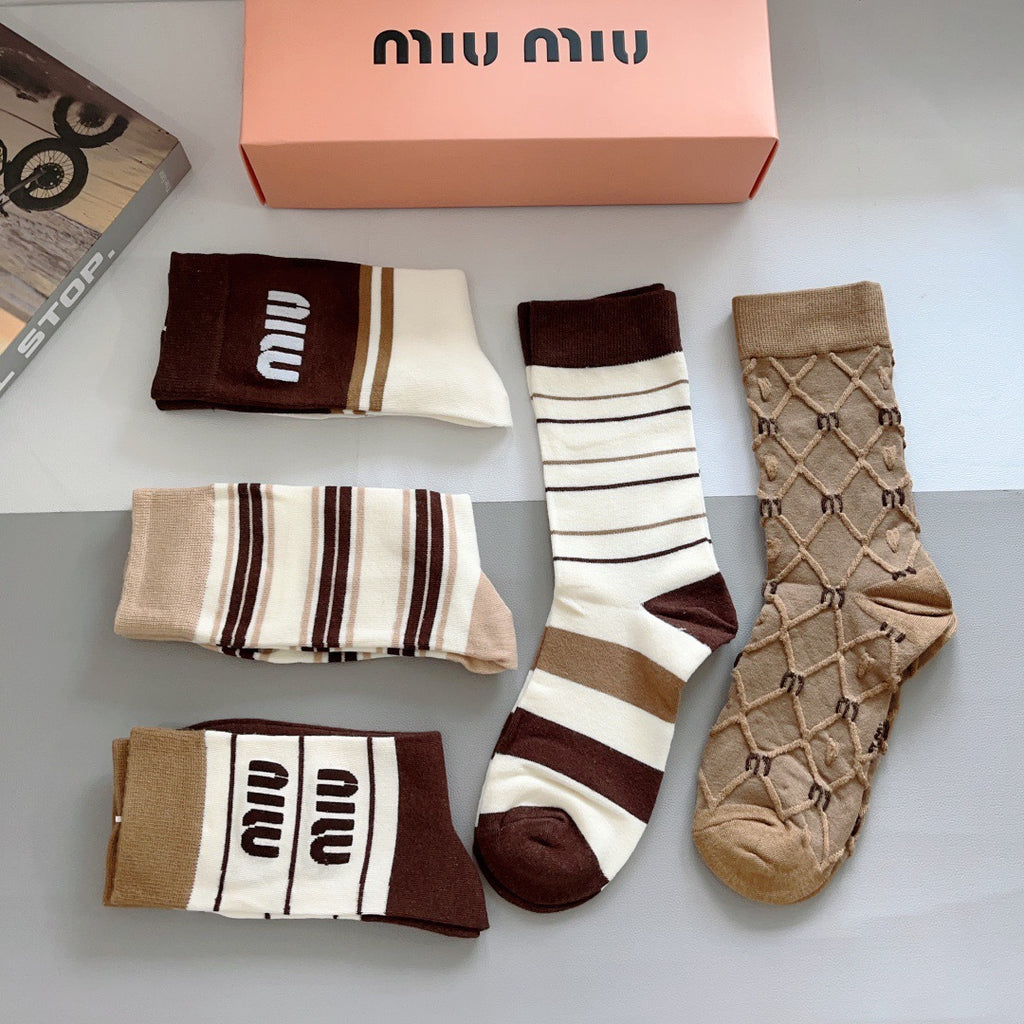 Premium Bamboo-Cotton Knee-High Socks – Pack of 5 Pairs | Special Packaging