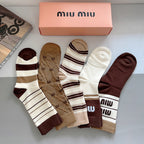 Premium Bamboo-Cotton Knee-High Socks – Pack of 5 Pairs | Special Packaging