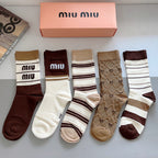 Premium Bamboo-Cotton Knee-High Socks – Pack of 5 Pairs | Special Packaging