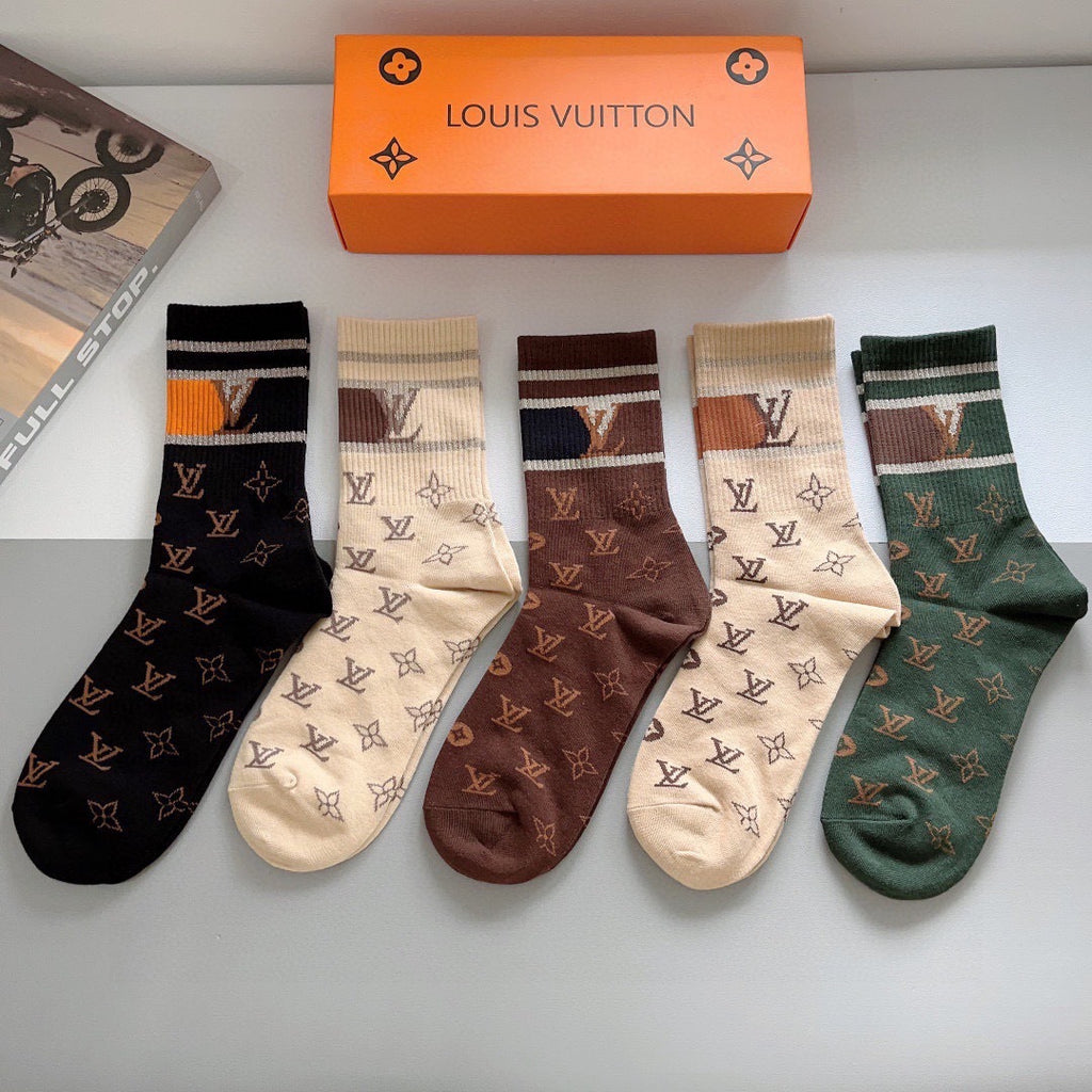 Premium Cotton Mid-Calf Socks – Pack of 5 Pairs | Special Packaging