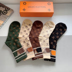 Premium Cotton Mid-Calf Socks – Pack of 5 Pairs | Special Packaging