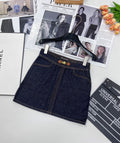 High-Waist Denim Mini Skirt