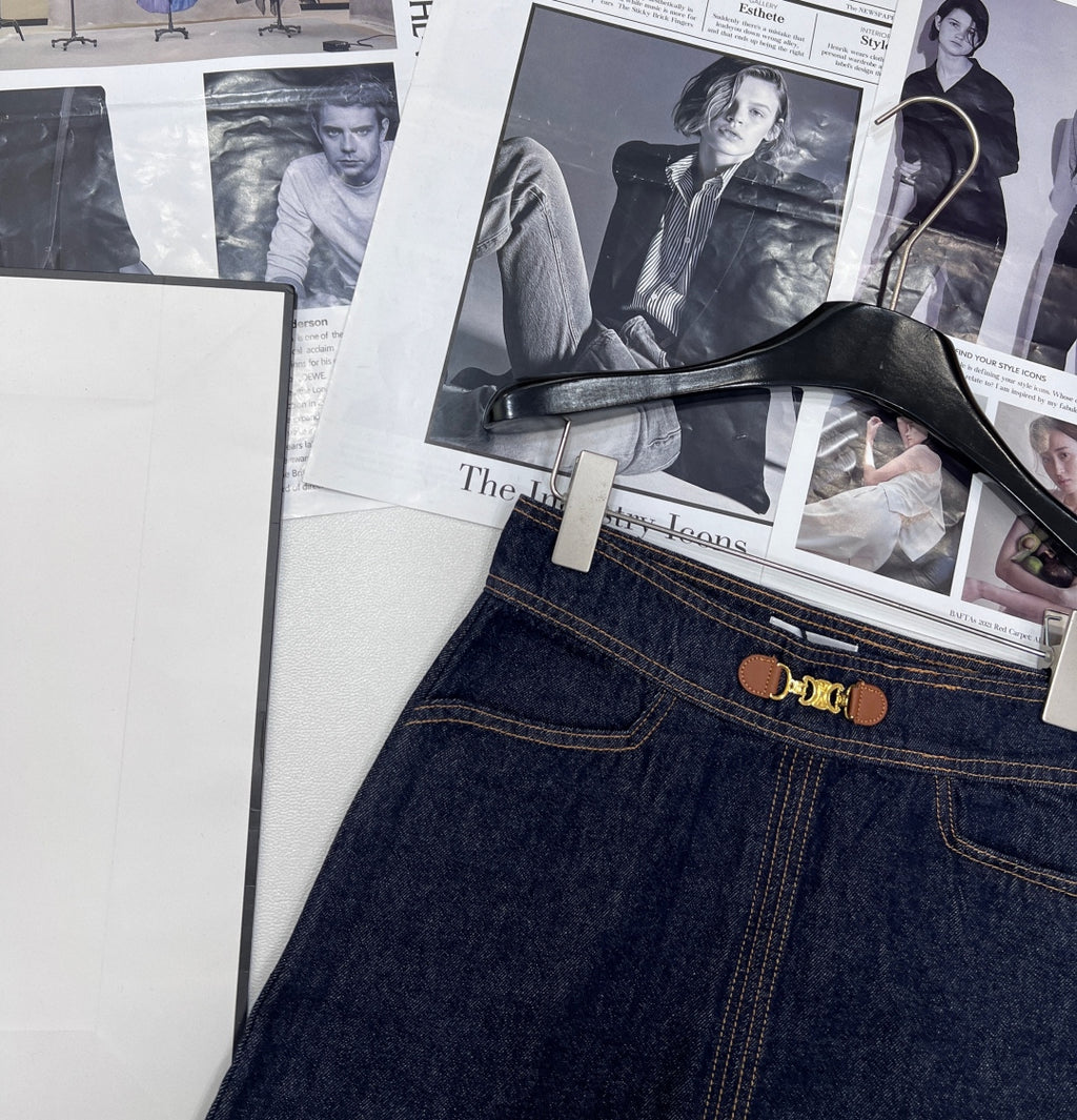 High-Waist Denim Mini Skirt