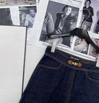 High-Waist Denim Mini Skirt