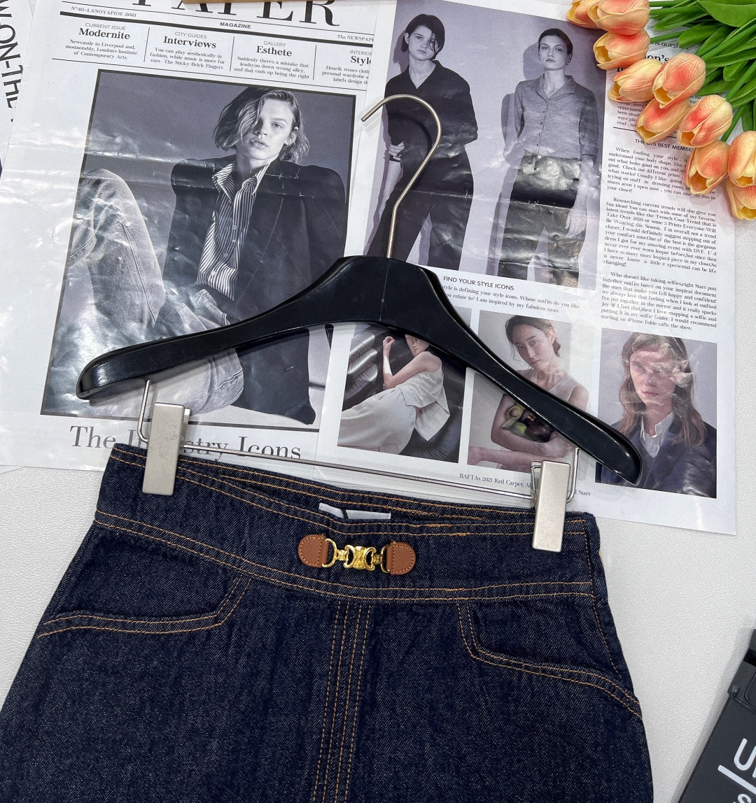 High-Waist Denim Mini Skirt