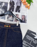 High-Waist Denim Mini Skirt
