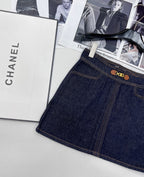 High-Waist Denim Mini Skirt
