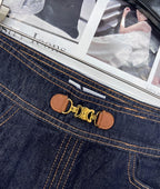 High-Waist Denim Mini Skirt
