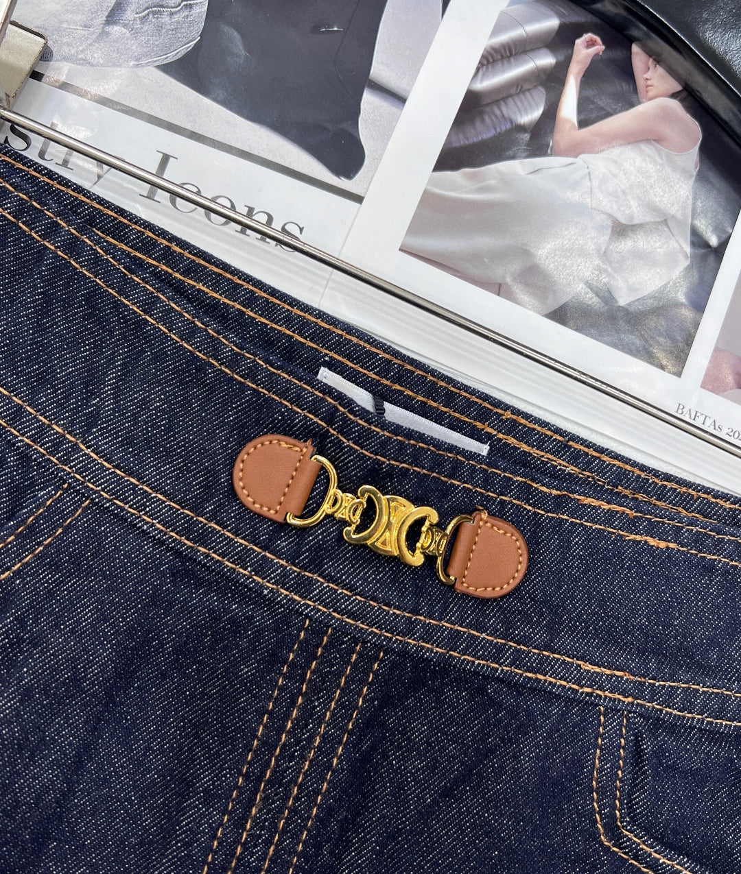 High-Waist Denim Mini Skirt